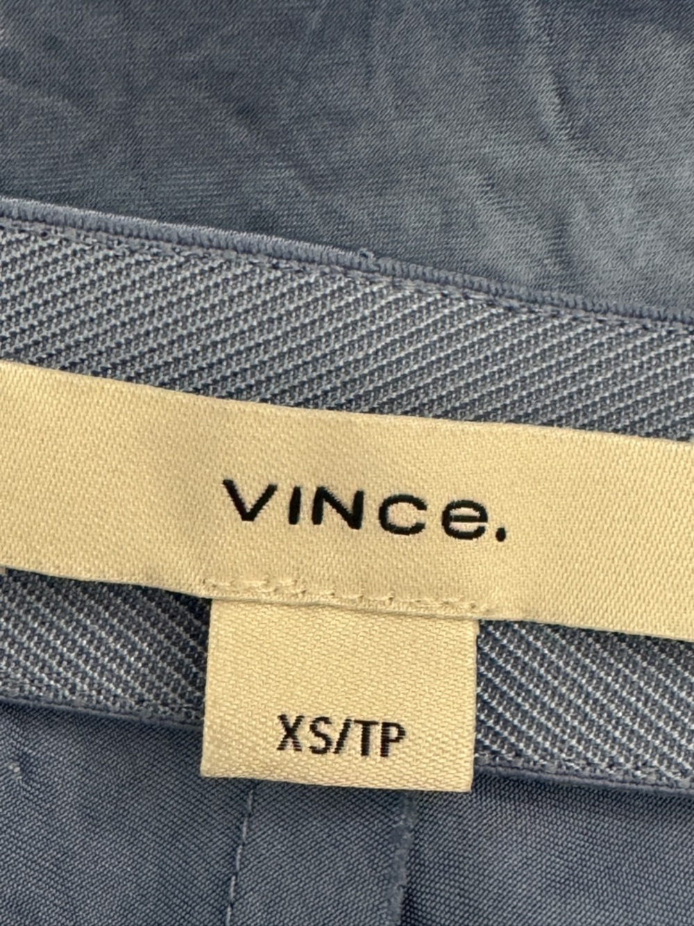 Vince blue midi satin skirt with frayed trim - Picture 9 of 10